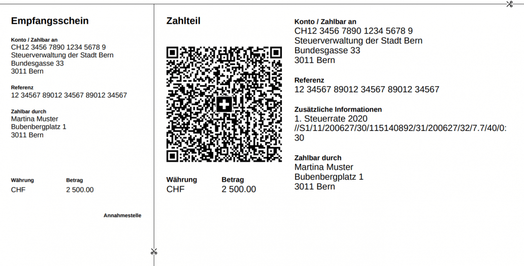 Beispiel einer QR-Rechnung