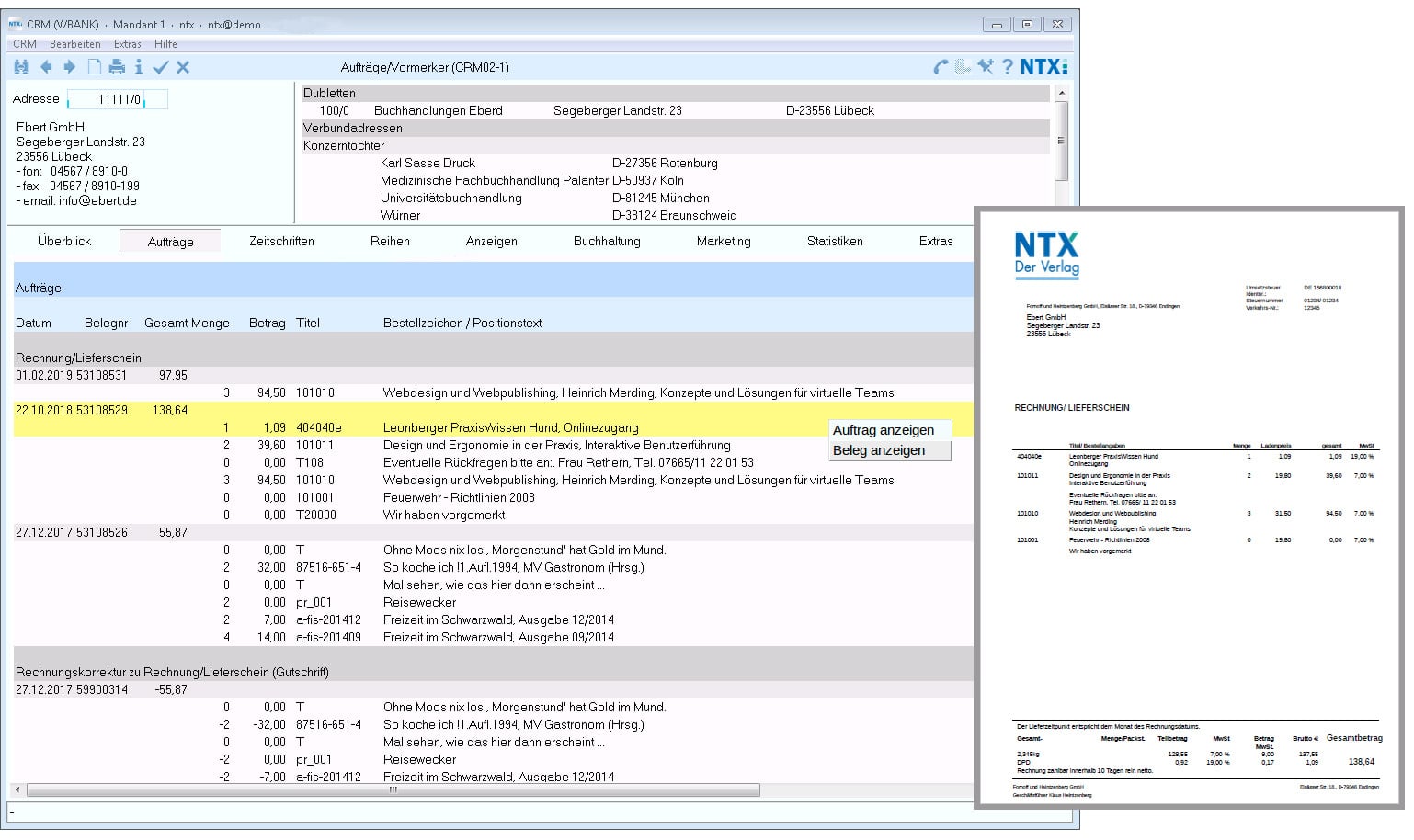 NTX-Belegverzeichnis erleichtert das Finden von Belegen