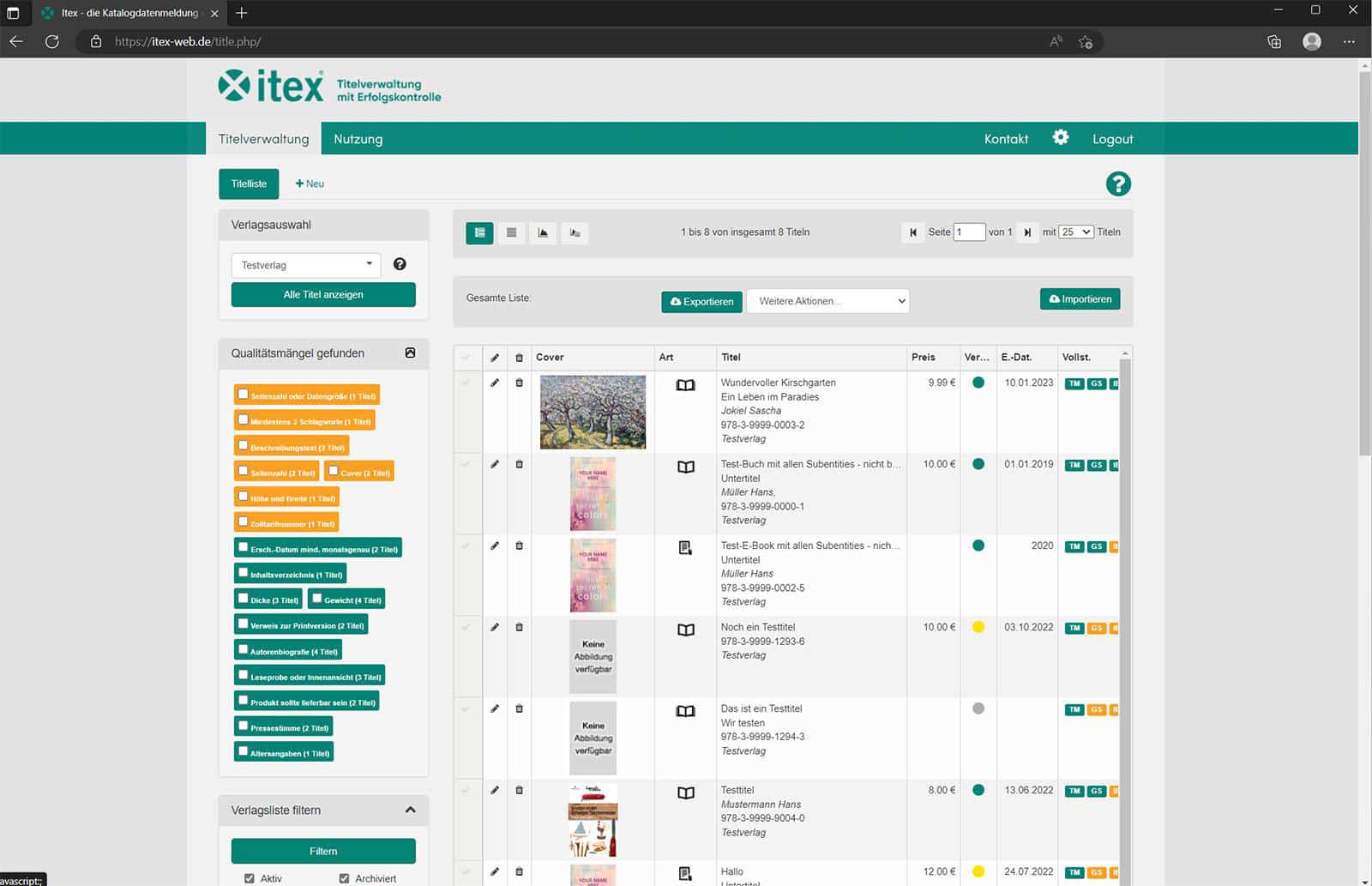 GRÜN itex - Die Metadaten-Plattform für Verlage